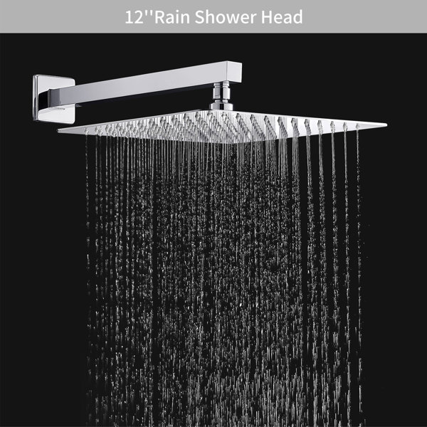 Cobbe 12" Rainfall Shower Head Complete Shower System with Roughin